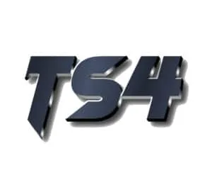 A 3D-rendered image showcases metallic letters TS4, symbolizing cutting-edge IT support, with dynamic shadow effects against a pristine white background.