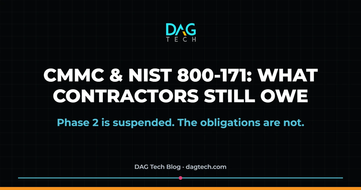 CMMC and NIST SP 800-171 obligations for DC-area government contractors